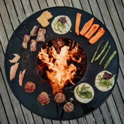 Brasero Rond Acier émaillé Noir Bowl + Pied Bas + Plancha - Höfats -OUTDOORCHEF Boutique bowl hofats pied bas plancha 4260447330931 8