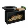 Brasero OFYR Island Noir 100 Tablette Teck + Housse