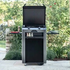 Combo Plancha Gaz Fusion 60 Gris Cargo 2 Brûleurs Avec Chariot - ENO -OUTDOORCHEF Boutique combo fusion 60 gris cargo eno 2020000038115 2