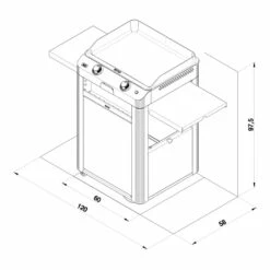 Combo Plancha Gaz Fusion 60 Inox Marin 2 Brûleurs Avec Chariot - ENO -OUTDOORCHEF Boutique combo fusion 60 inox eno 3224780043386 6