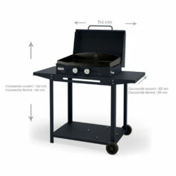 Combo Plancha Gaz Adela Bleu 260 Chariot + Capot - Le Marquier -OUTDOORCHEF Boutique combo plancha gaz adela bleu celeste 260 capot protection 3339380157637 3