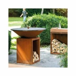 Pack Brasero Classic 85 Corten + Couvercle - OFYR -OUTDOORCHEF Boutique pack brasero plancha classic 85 corten couvercle 2020000033615 4