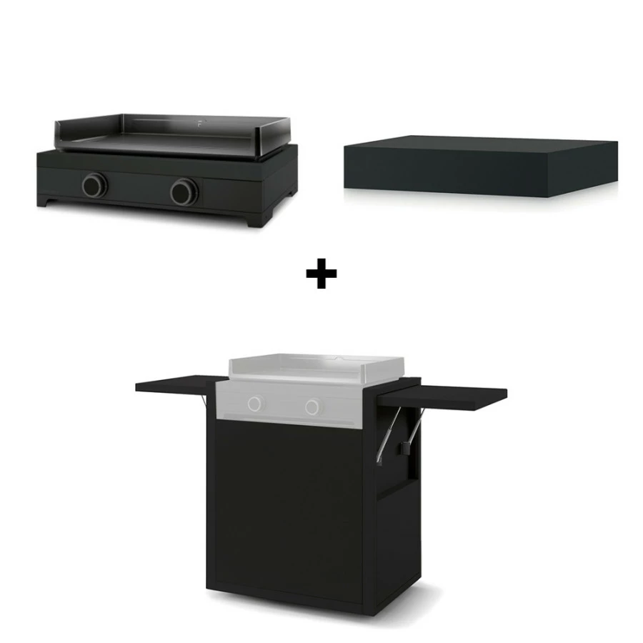 Pack Plancha Gaz Modern 60 Noir - Forge Adour 1 Pack Plancha Gaz Modern 60 Noir - Forge Adour