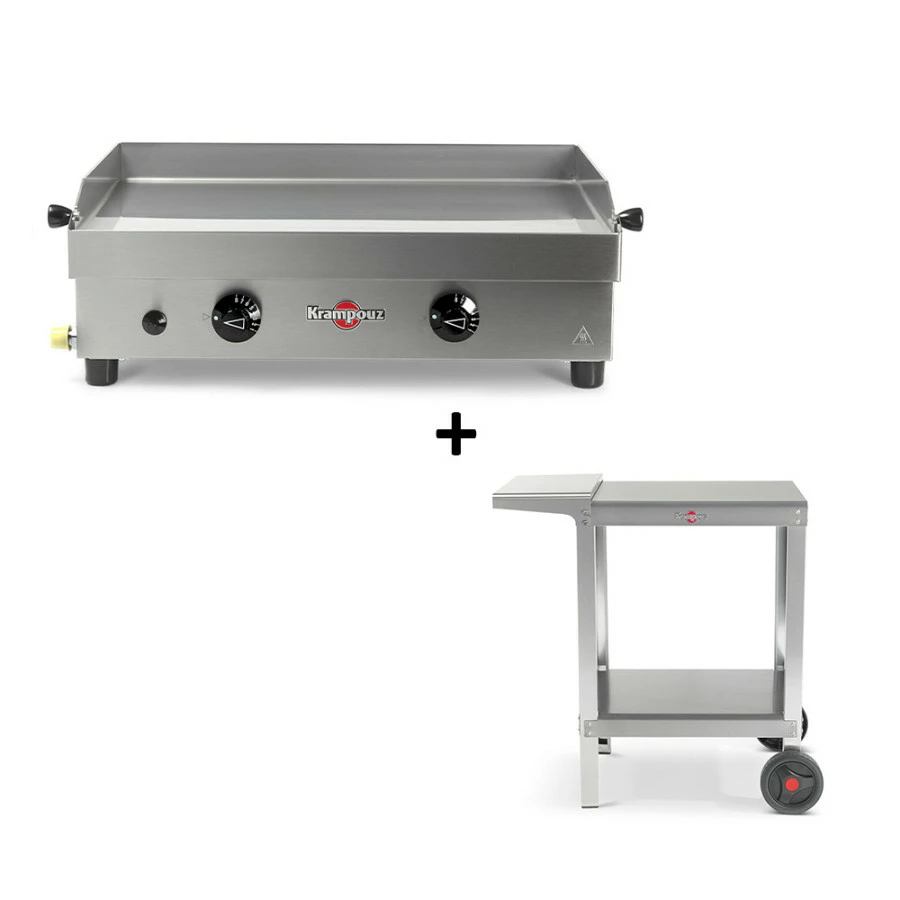 Pack Plancha Gaz Samba + Chariot Compact Plein - Krampouz 1 Pack Plancha Gaz Samba + Chariot Compact Plein - Krampouz