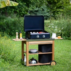 Plancha Gaz Enosign 65 Bleue Navy Avec Capot - ENO* -OUTDOORCHEF Boutique plancha enosign 65 bleue navy capot gaz eno 3224780040088 3