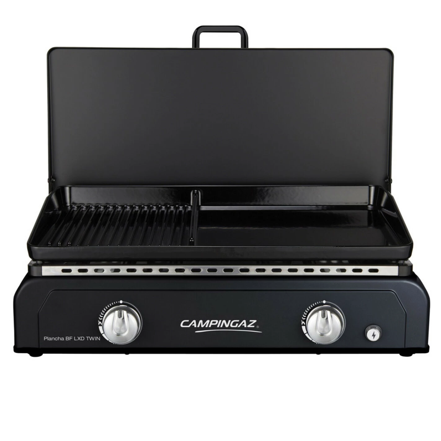 Plancha Gaz Blue Flame LXD Twin + Couvercle - Campingaz 1 Plancha Gaz Blue Flame LXD Twin + Couvercle - Campingaz