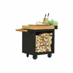 Table Mise En Place Noire Pro 65 Bois De Teck - Ofyr -OUTDOORCHEF Boutique table noire pro 65 teck 2020000022084 2